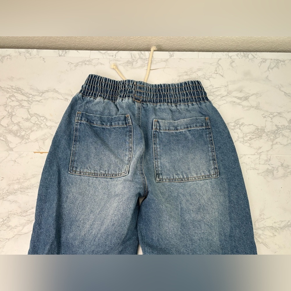 Celebrity Pink Jogger Jeans Womens S Blue Denim Distressed Elastic Waist - Picture 4 of 6